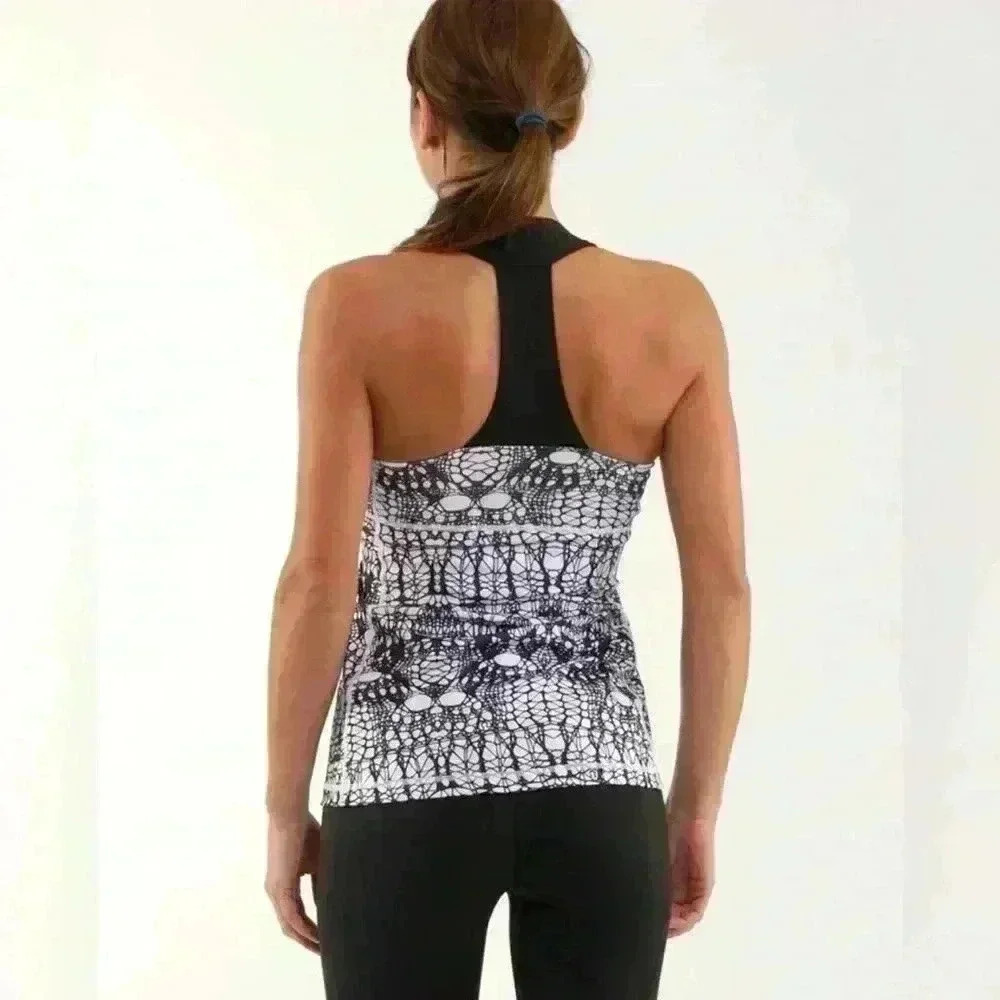 Lululemon Scoop Neck Tank
White Black Glacier Lace / Black